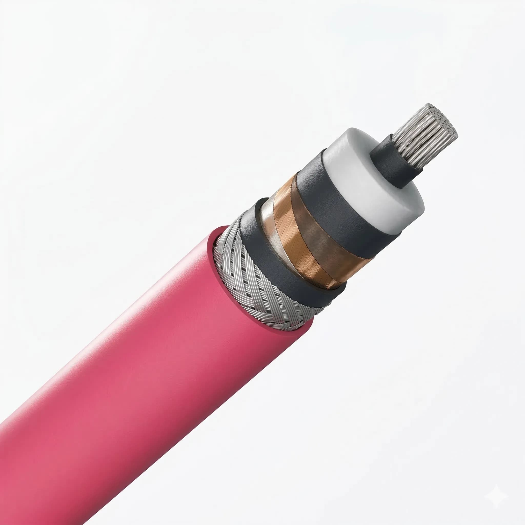 20,3/35 kV XLPE İZOLELİ YUVARLAK ALÜMİNYUM TEL ZIRHLI TEK DAMARLI ALÜMİNYUM İLETKENLİ ORTA GERİLİM GÜÇ KABLOLARI