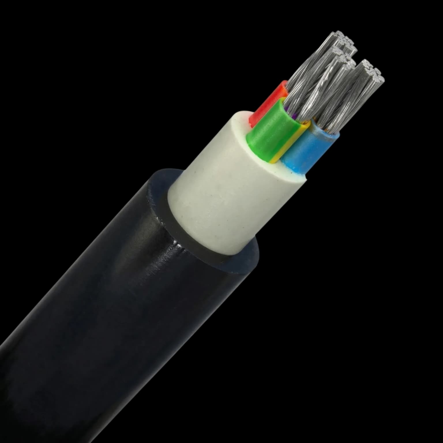 0,6/1 kV halojensiz, alev iletmeyen, XLPE izoleli, alüminyum iletkenli kablolar
