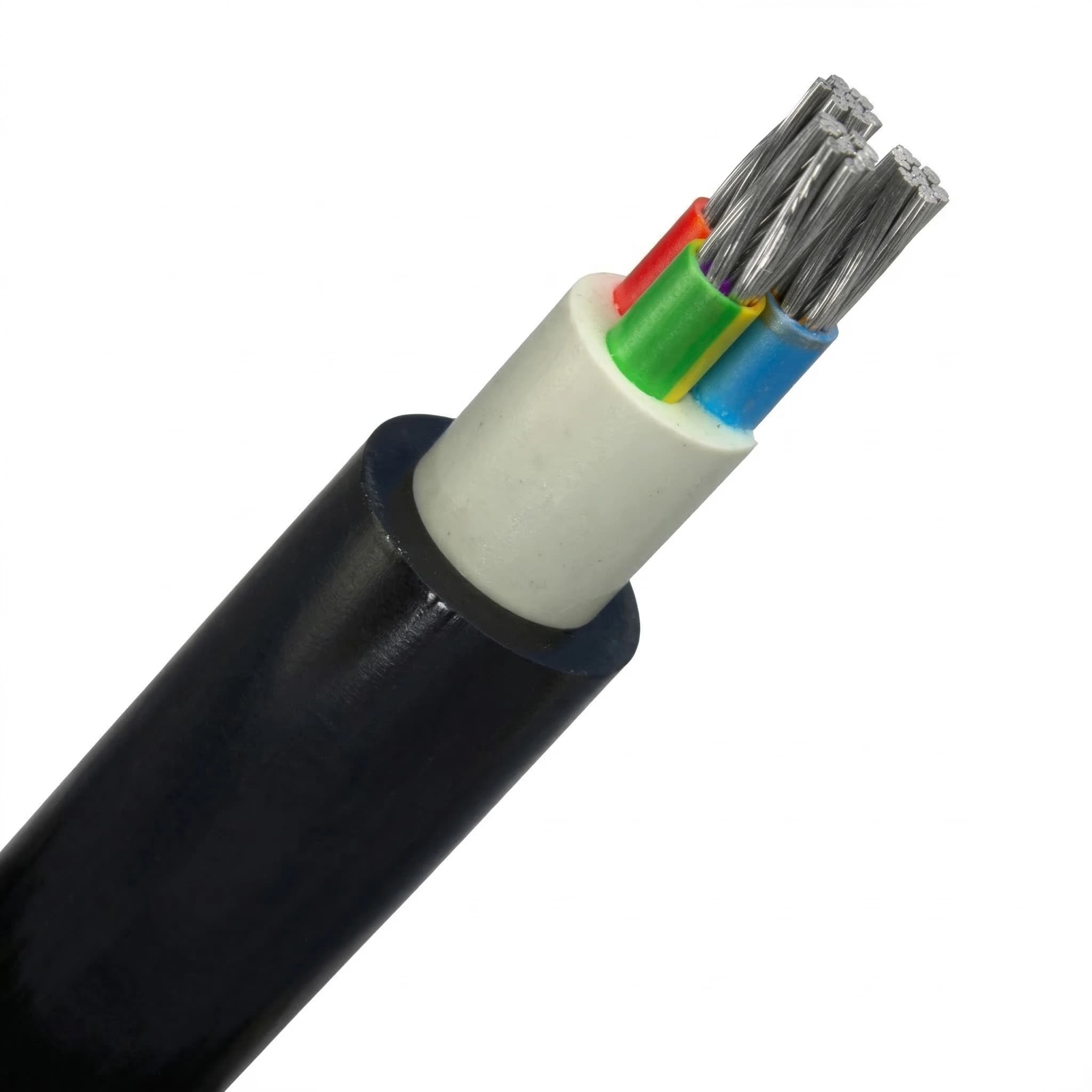 0,6/1 kV halojensiz, alev iletmeyen, XLPE izoleli, alüminyum iletkenli kablolar